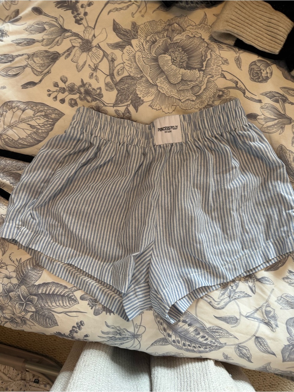 Princess Polly Blue Stripe boxer shorts